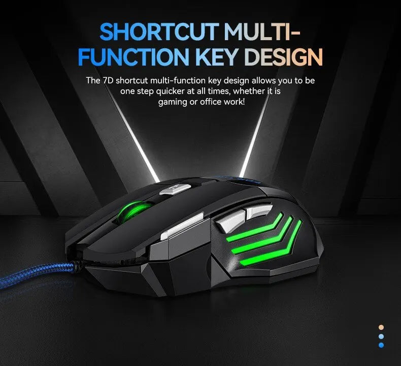 RGB Gaming Mouse – 7D Precision Wired Mouse for Laptop & PC Gamers