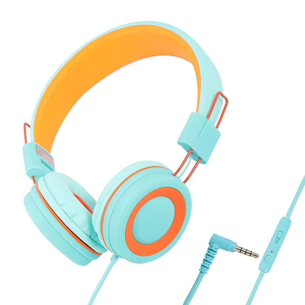 Foldable Wired Headphones – 3.5mm Jack with Mic & Stereo Sound