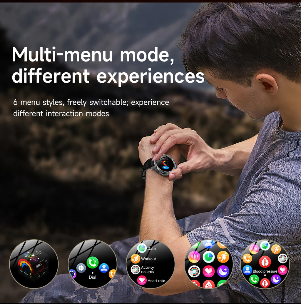Men’s Smartwatch with Flashlight & Bluetooth Calls – Long Battery Life