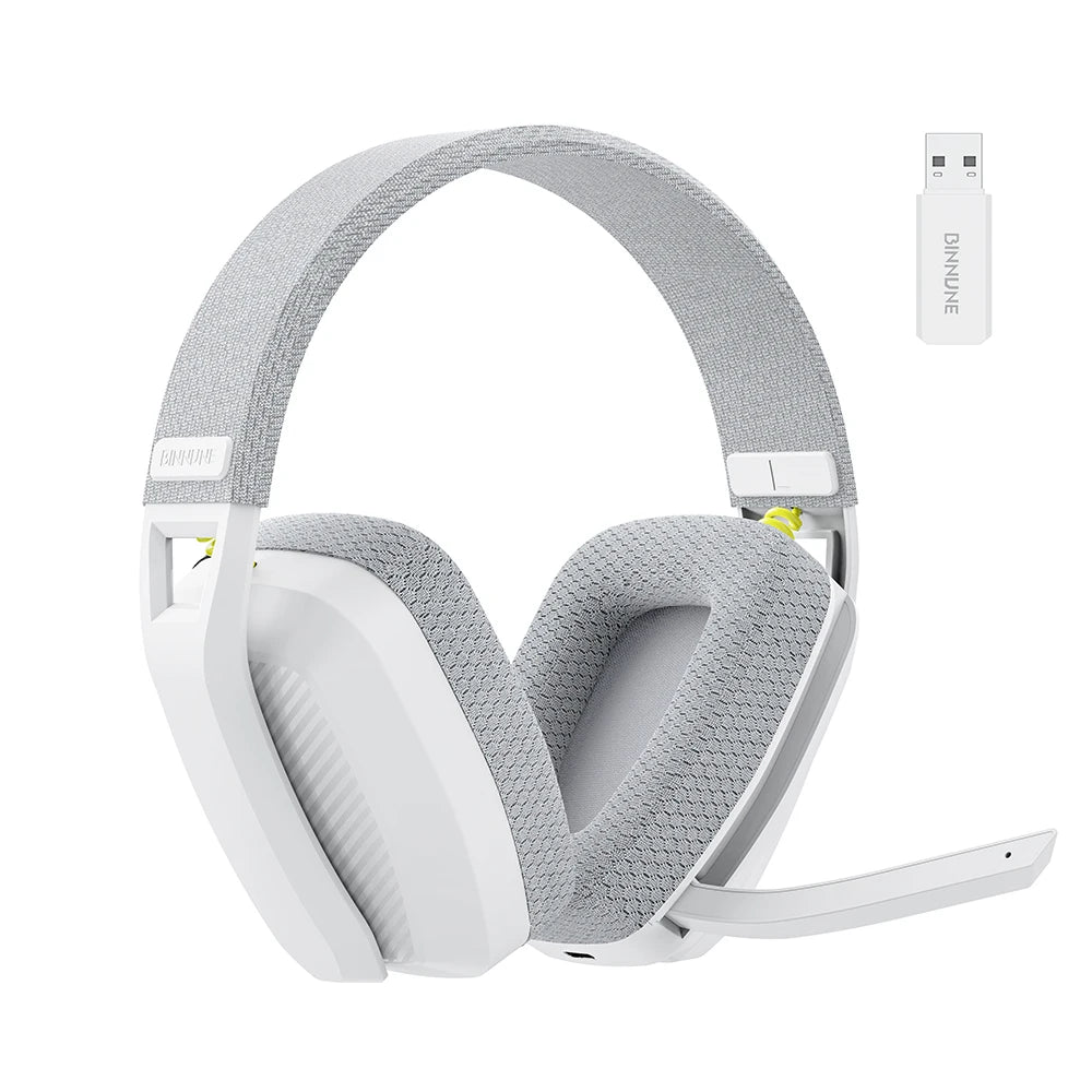 BINNUNE Wireless Gaming Headset – Bluetooth + 2.4GHz with Mic