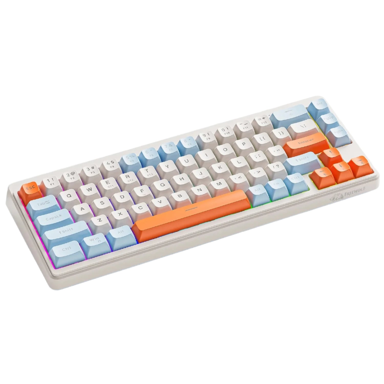 FREE WOLF M68 Tri-Mode RGB Gaming Keyboard – PBT Keycaps & Wireless Power