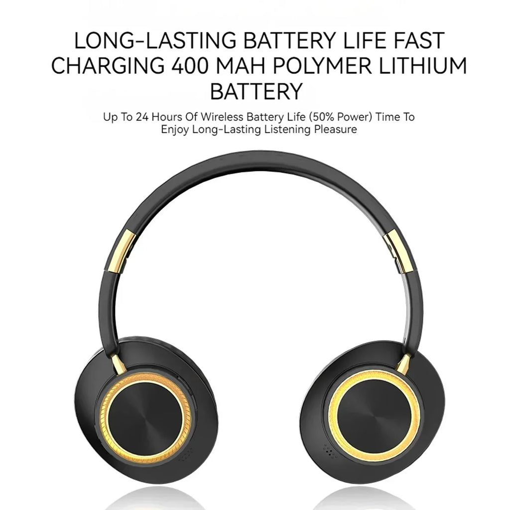 Foldable Bluetooth Sports Headset – Bass Sound, TF Card, Unique Design