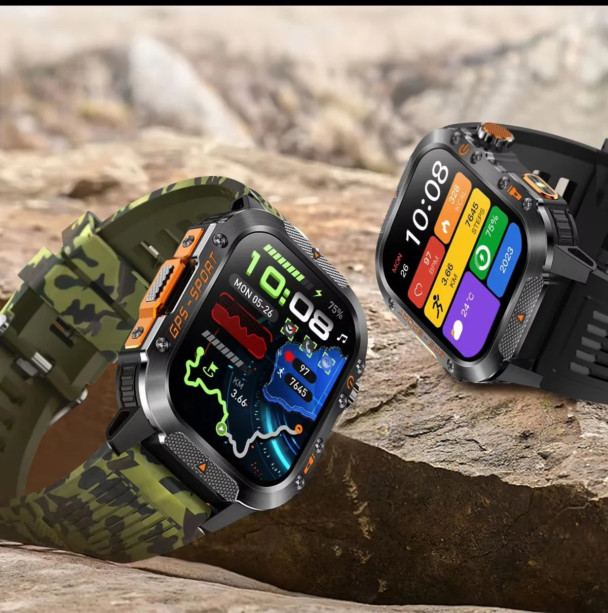 HT36 Smartwatch for Men – Outdoor Sports with GPS & Compass