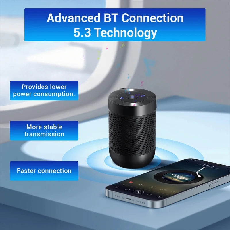Mini Bluetooth 5.3 Speaker – IP65 Waterproof, HD Sound, TF Card Support