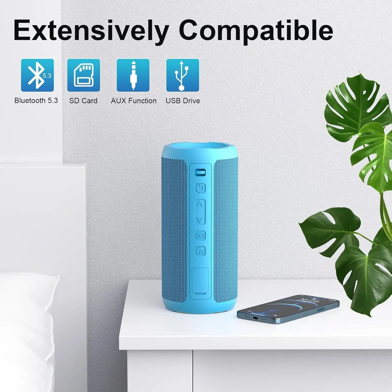 Ortizan X10 Portable Bluetooth Speaker – 24W, IPX7 Waterproof, RGB Lights