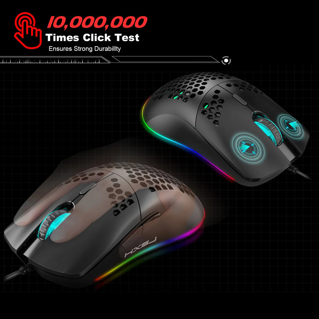 6400DPI Gaming Mouse – 6 Buttons, Macro Programming & RGB Lighting