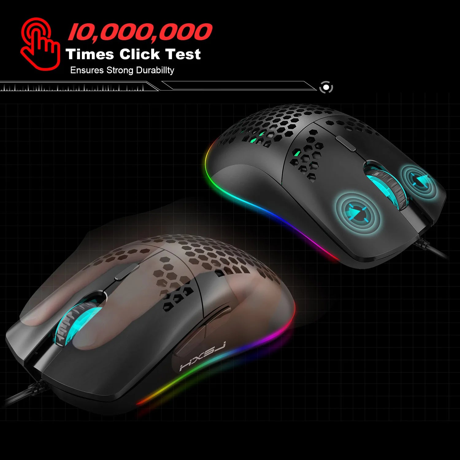 6400DPI Gaming Mouse – 6 Buttons, Macro Programming & RGB Lighting