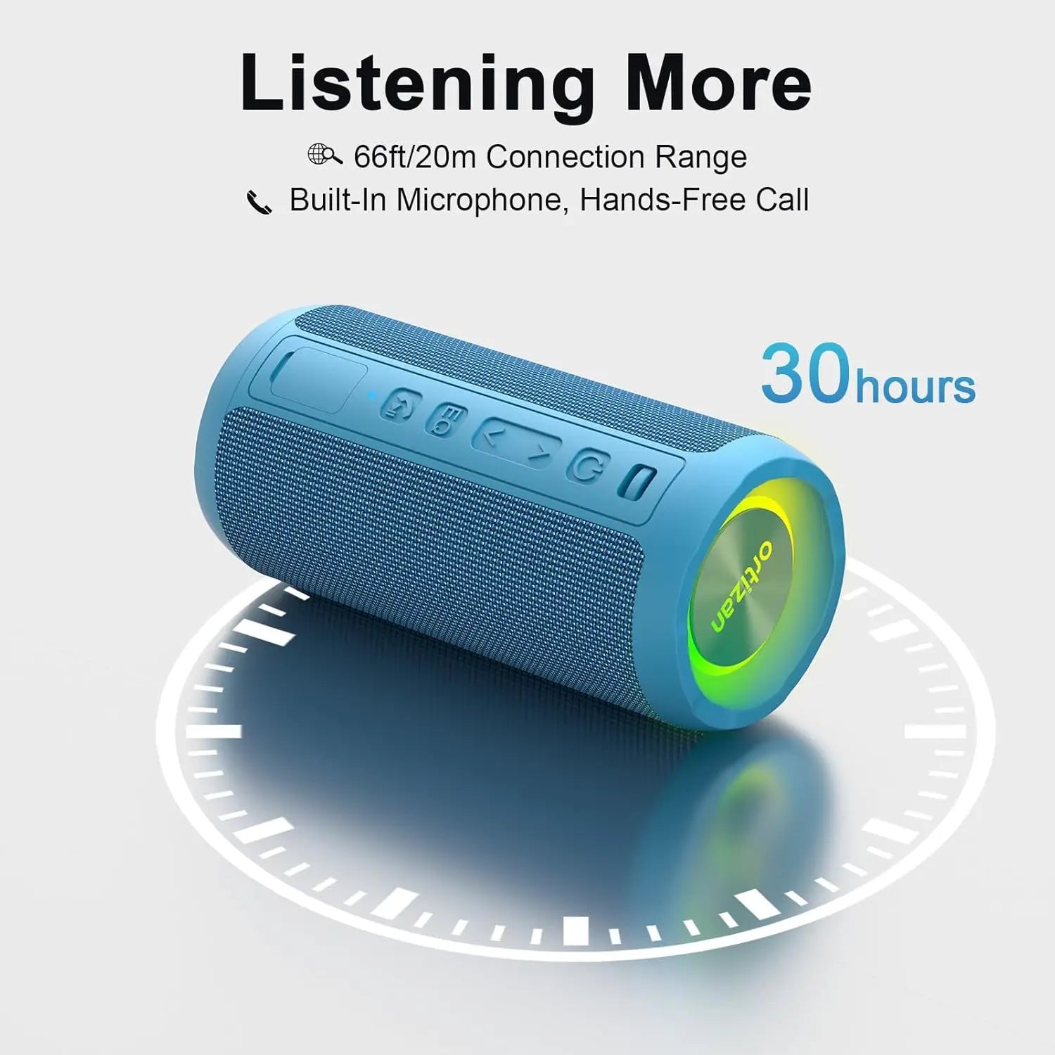 Ortizan X10 Portable Bluetooth Speaker – 24W, IPX7 Waterproof, RGB Lights