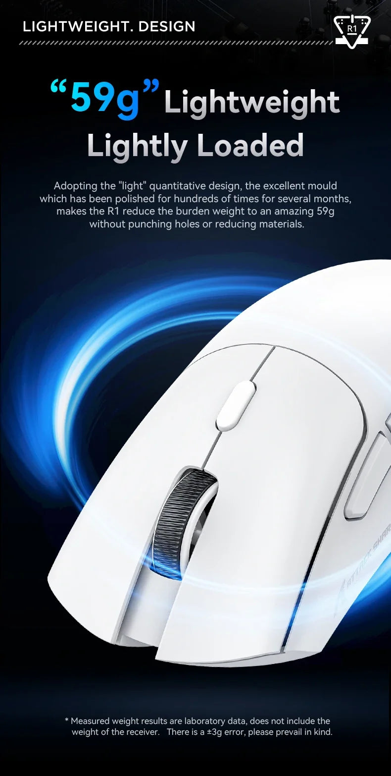 Attack Shark R1 Gaming Mouse – 18000 DPI & Ultra Response