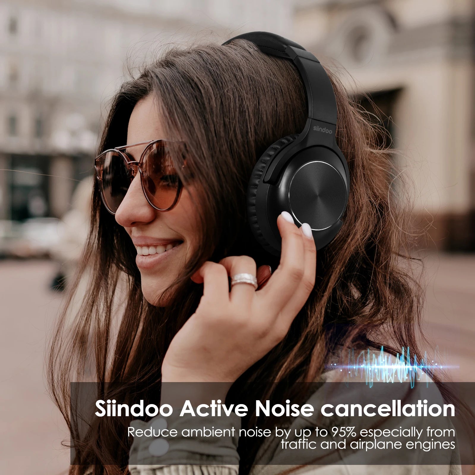 Siindoo ANC Headphones – Active Noise Cancelling & Deep Bass