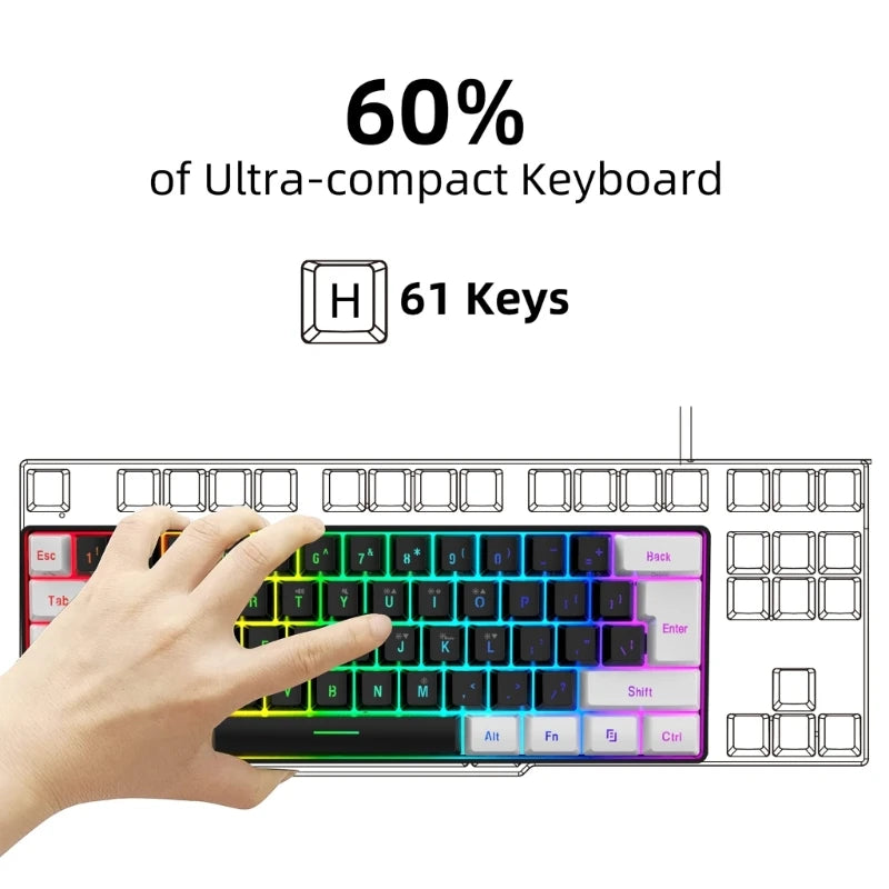 RGB Gaming Keyboard – Water Resistant with Media Keys & Comfortable Typing
