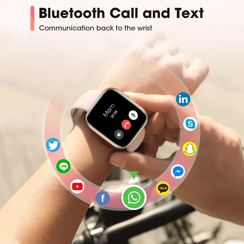 IUTECH P114 Smart Watch – 1.85" Display, Bluetooth Call, Waterproof for Men & Women