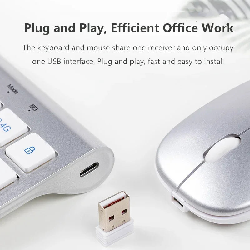 Bluetooth 3-Mode Wireless Keyboard & Mouse Combo – Rechargeable & Multi-Device