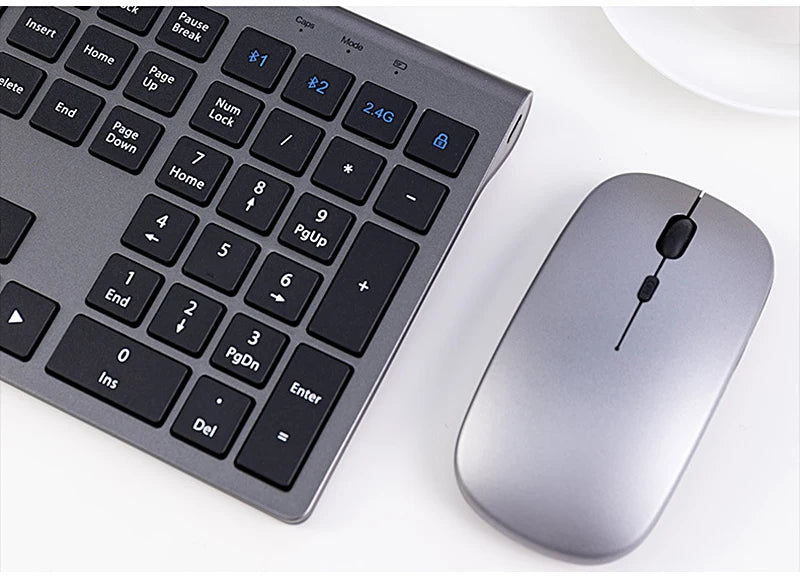 Bluetooth 3-Mode Wireless Keyboard & Mouse Combo – Rechargeable & Multi-Device