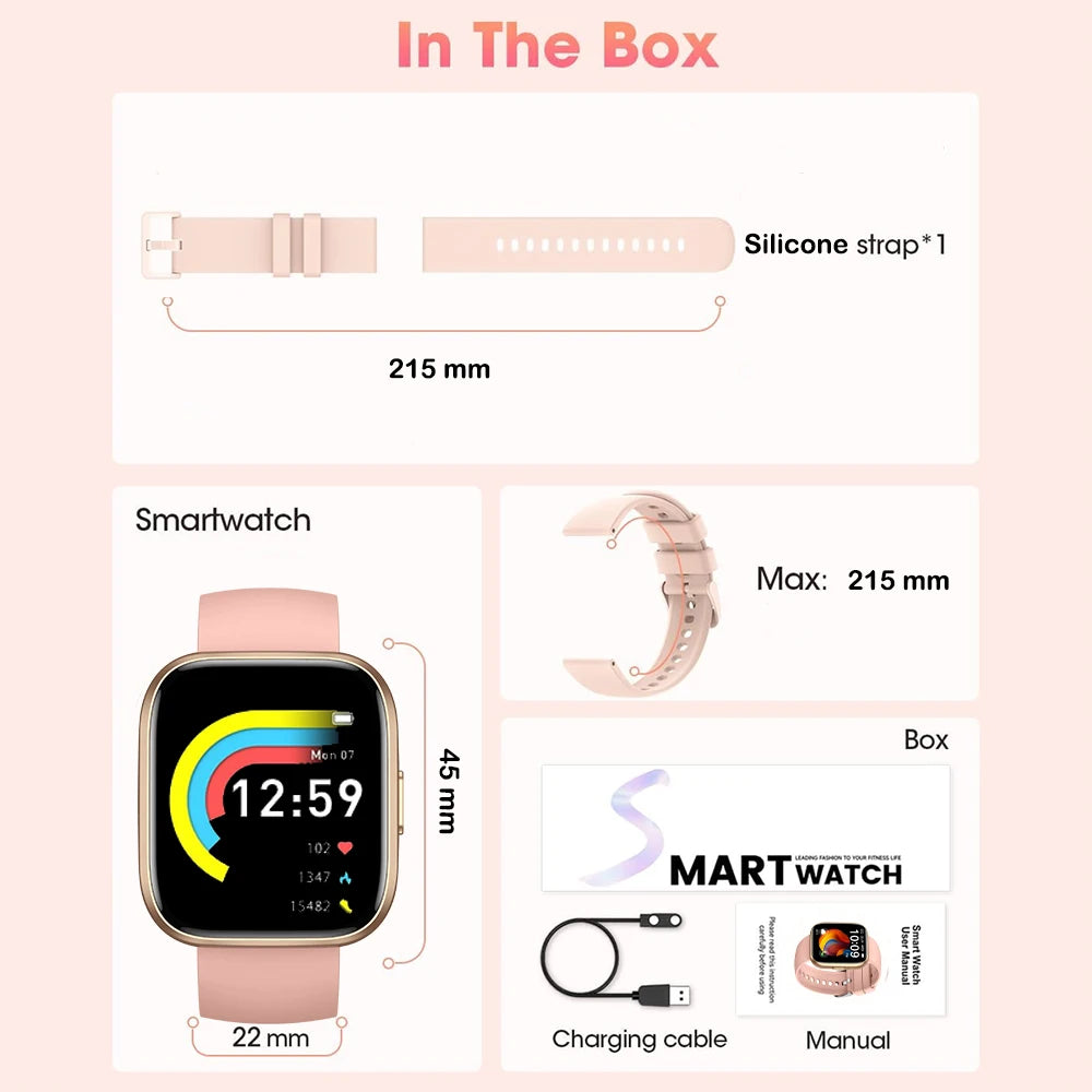 IUTECH P114 Smart Watch – 1.85" Display, Bluetooth Call, Waterproof for Men & Women