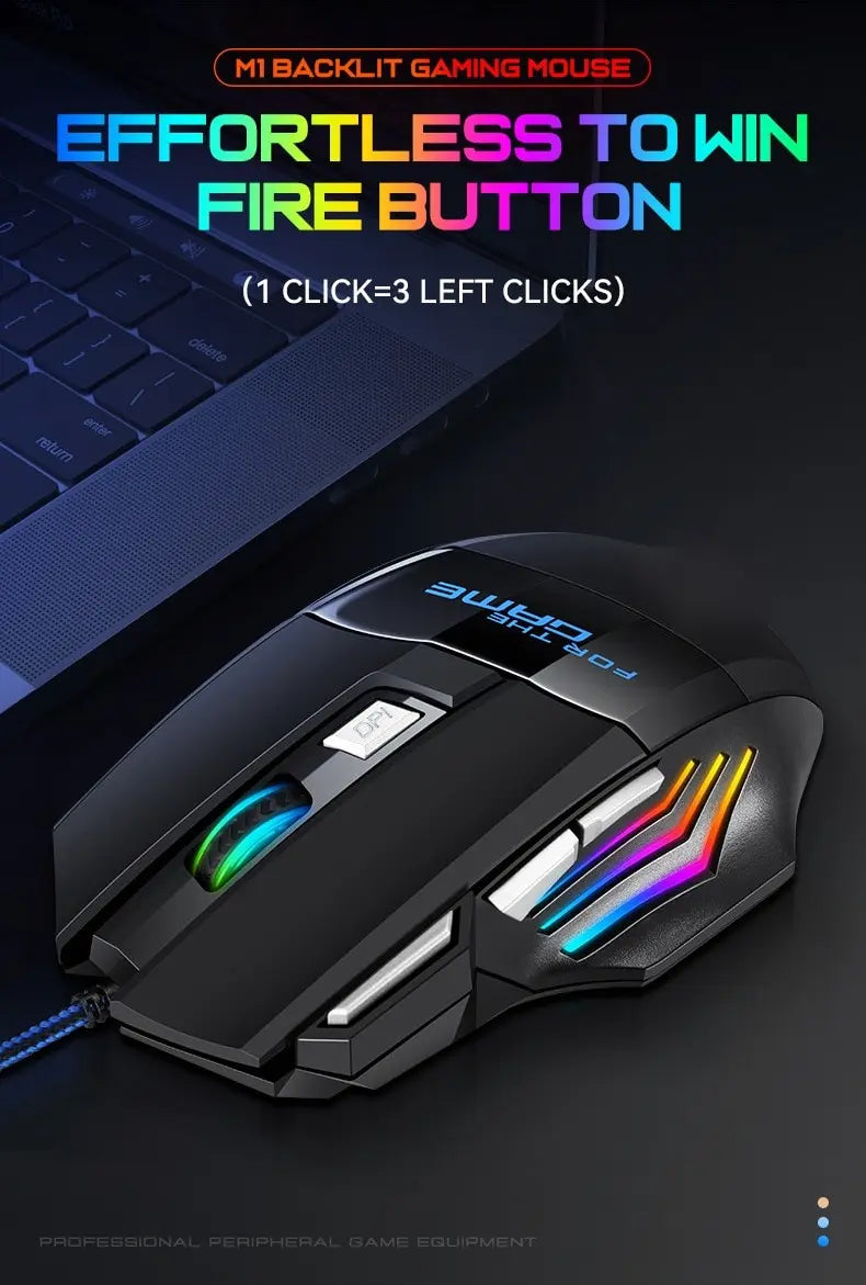 RGB Gaming Mouse – 7D Precision Wired Mouse for Laptop & PC Gamers