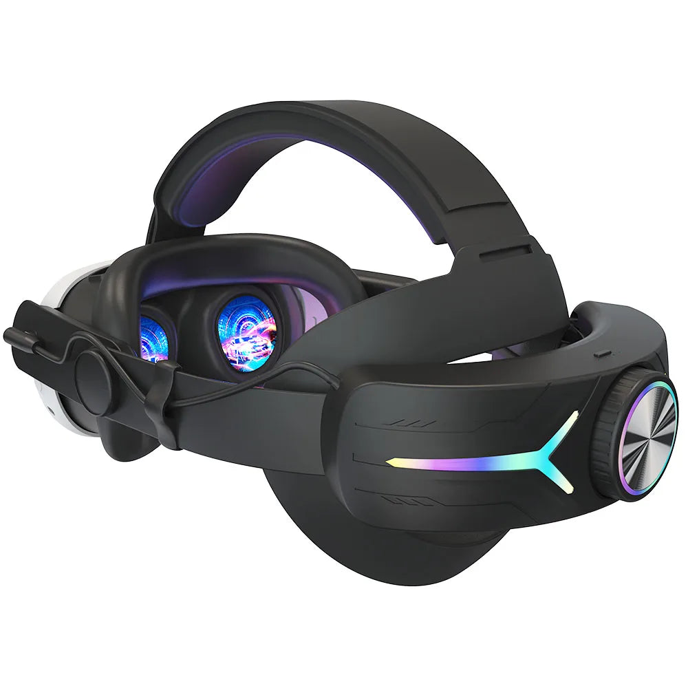 Adjustable RGB VR Head Strap with Rechargeable Battery – Comfort & Performance for VR Headsets