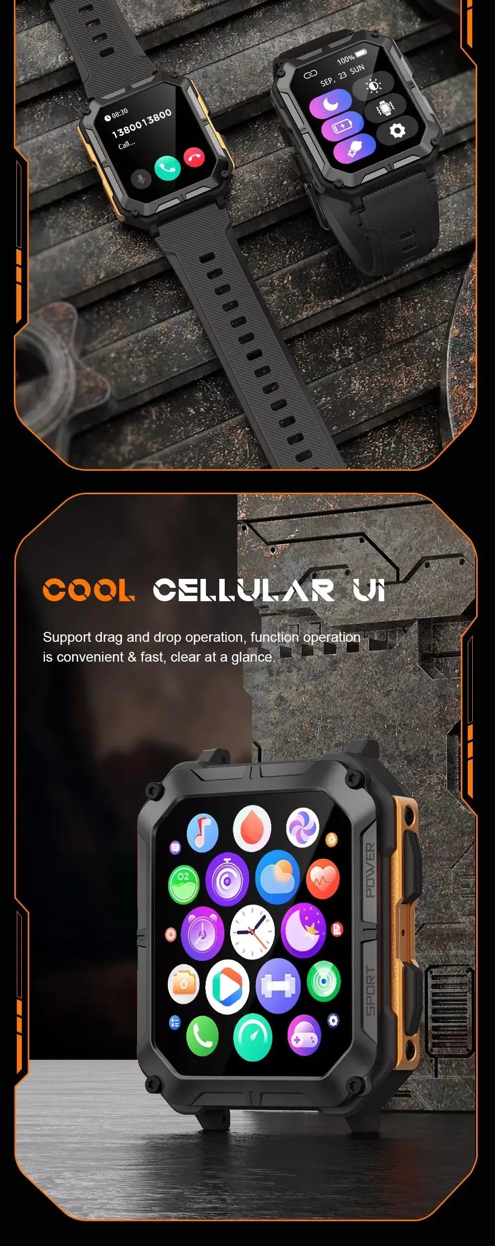 C20 Pro Sports Smartwatch – Music, Health Monitor & Bluetooth Calls