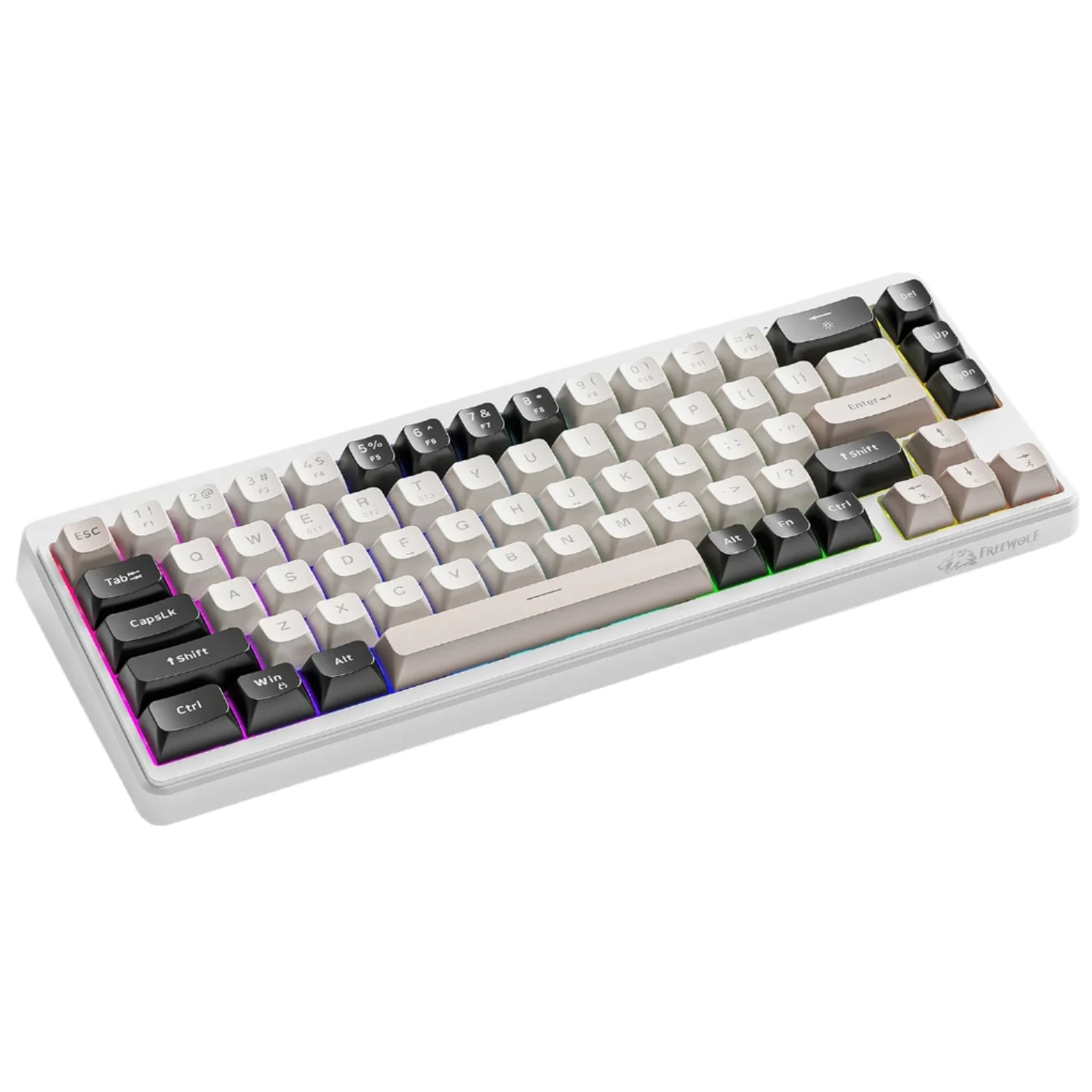 FREE WOLF M68 Tri-Mode RGB Gaming Keyboard – PBT Keycaps & Wireless Power
