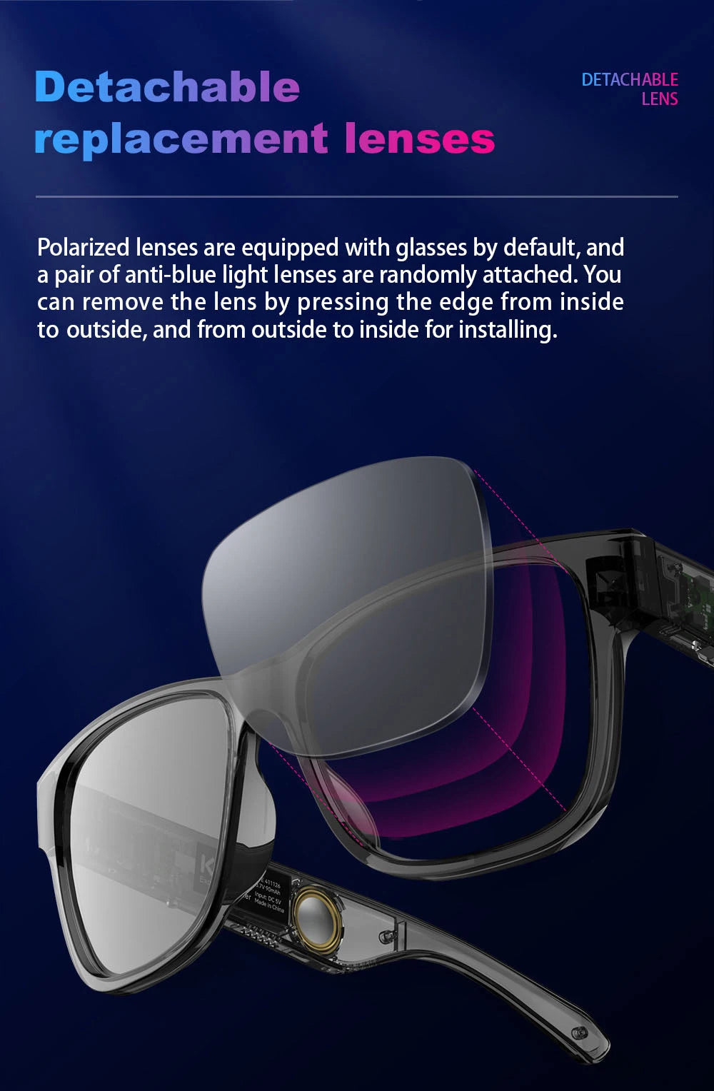KUMI Smart Glasses – IPX4 Waterproof & AI Voice Assistant