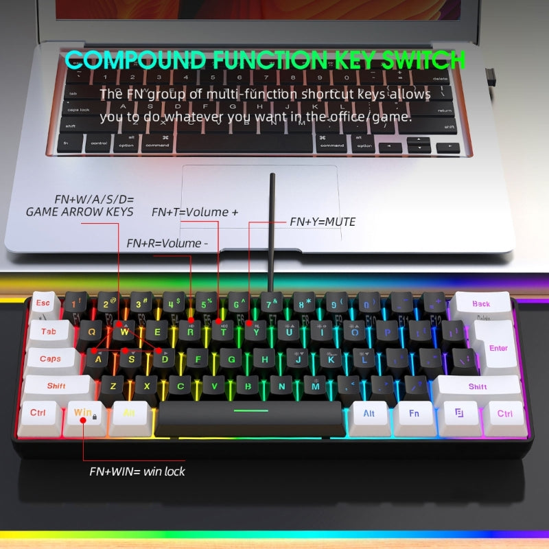 RGB Gaming Keyboard – Water Resistant with Media Keys & Comfortable Typing