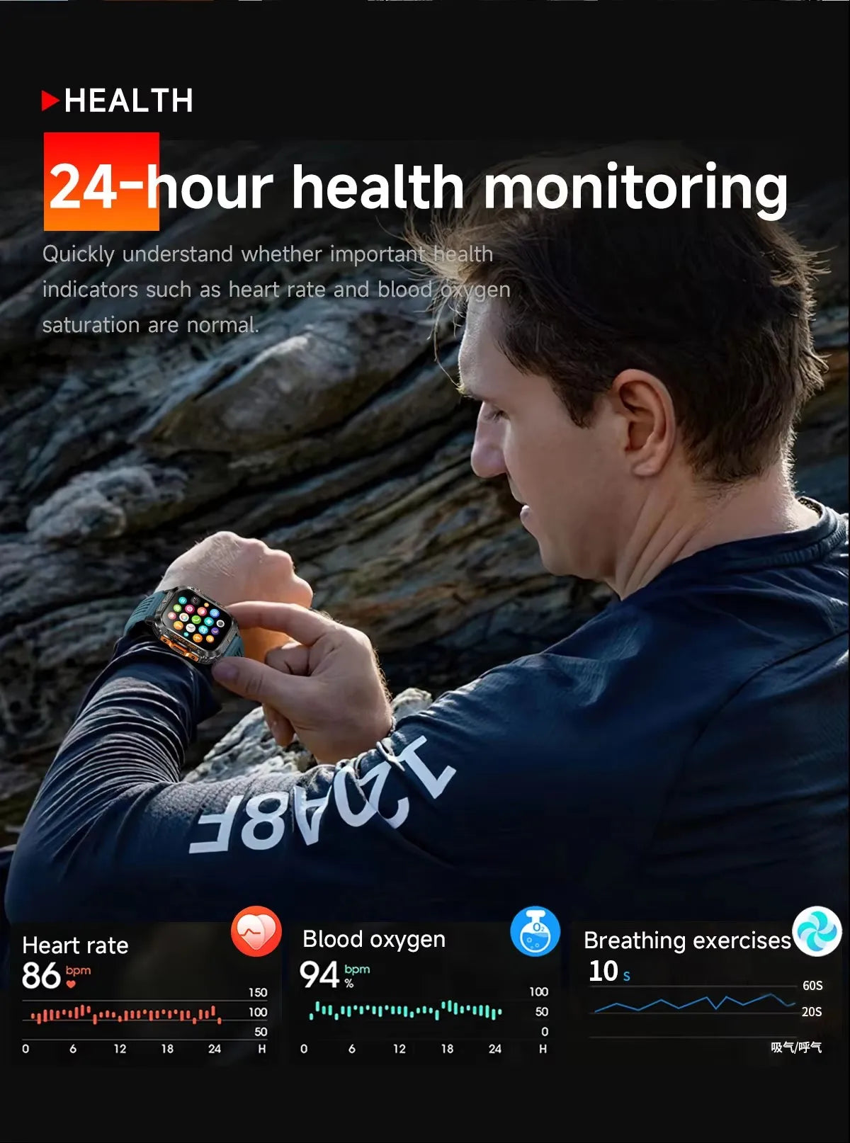 HT36 Smartwatch for Men – Outdoor Sports with GPS & Compass
