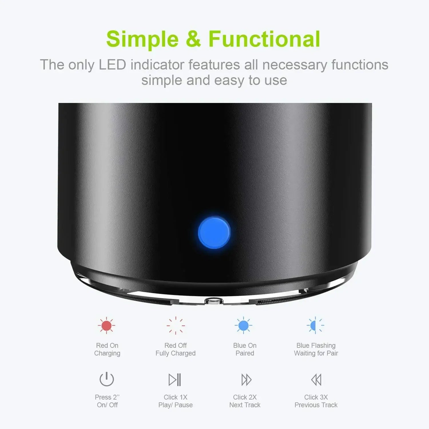 A106 Pro Mini Bluetooth Speaker – Bass Boost, IPX7 Waterproof, with Case