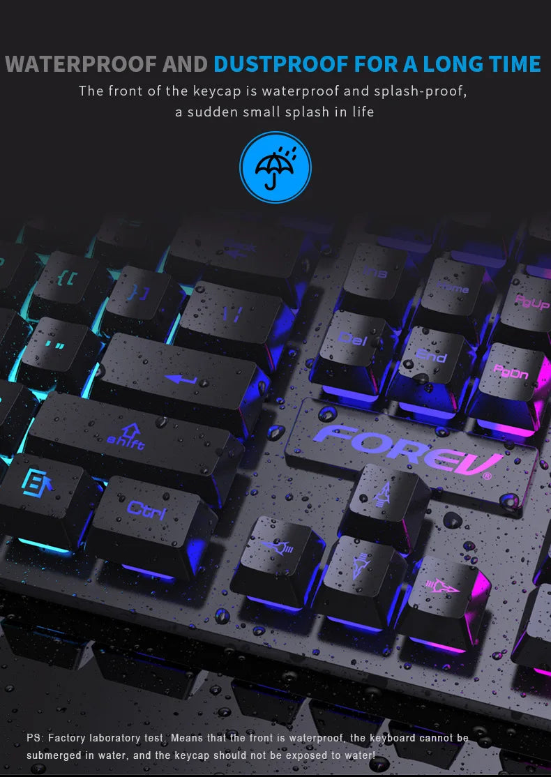 104-Key Gaming Keyboard – Mechanical Feel, RGB Backlit, Wired Ergonomic Design