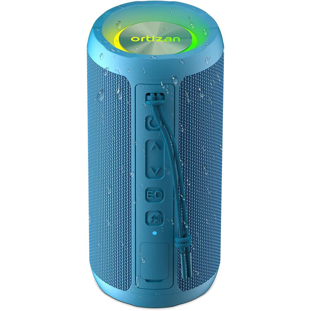 Ortizan X10 Portable Bluetooth Speaker – 24W, IPX7 Waterproof, RGB Lights