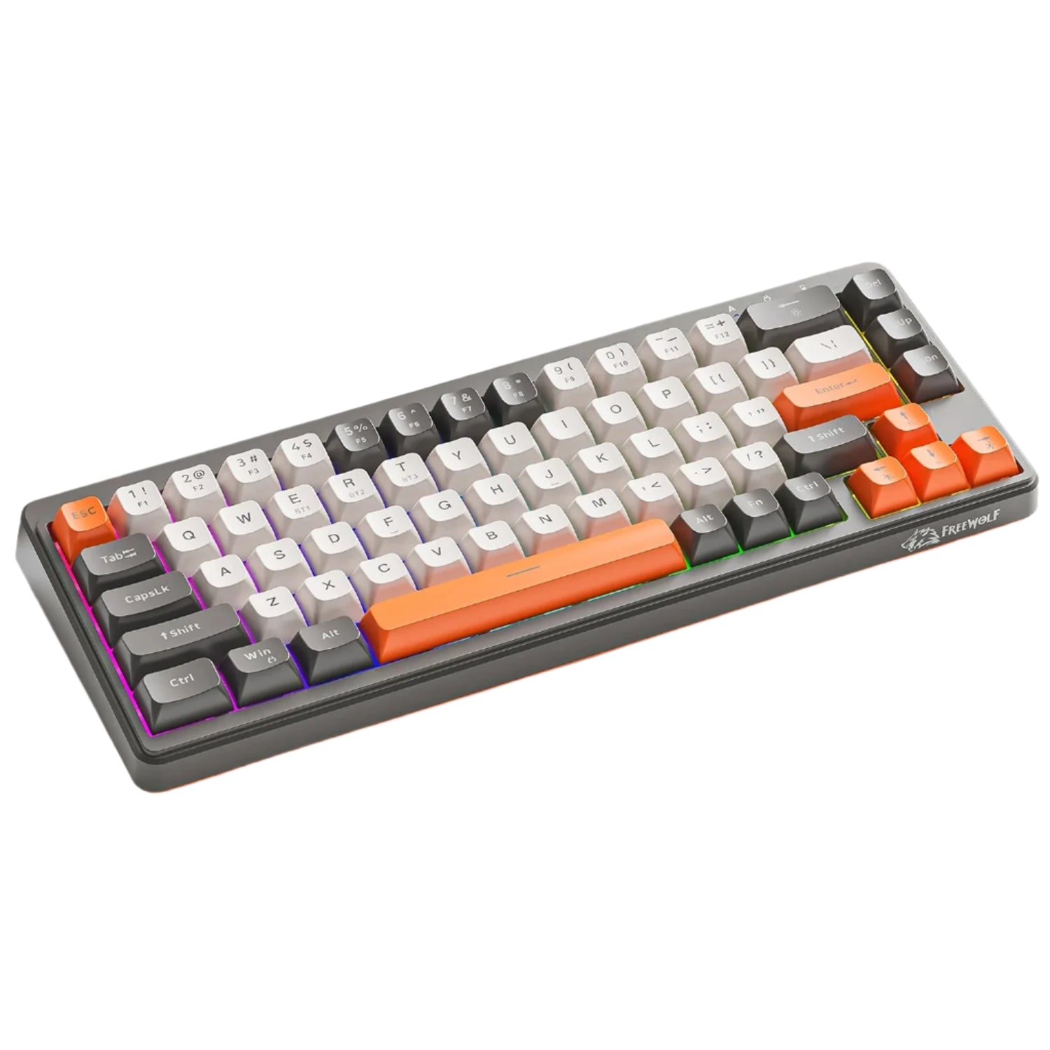 FREE WOLF M68 Tri-Mode RGB Gaming Keyboard – PBT Keycaps & Wireless Power