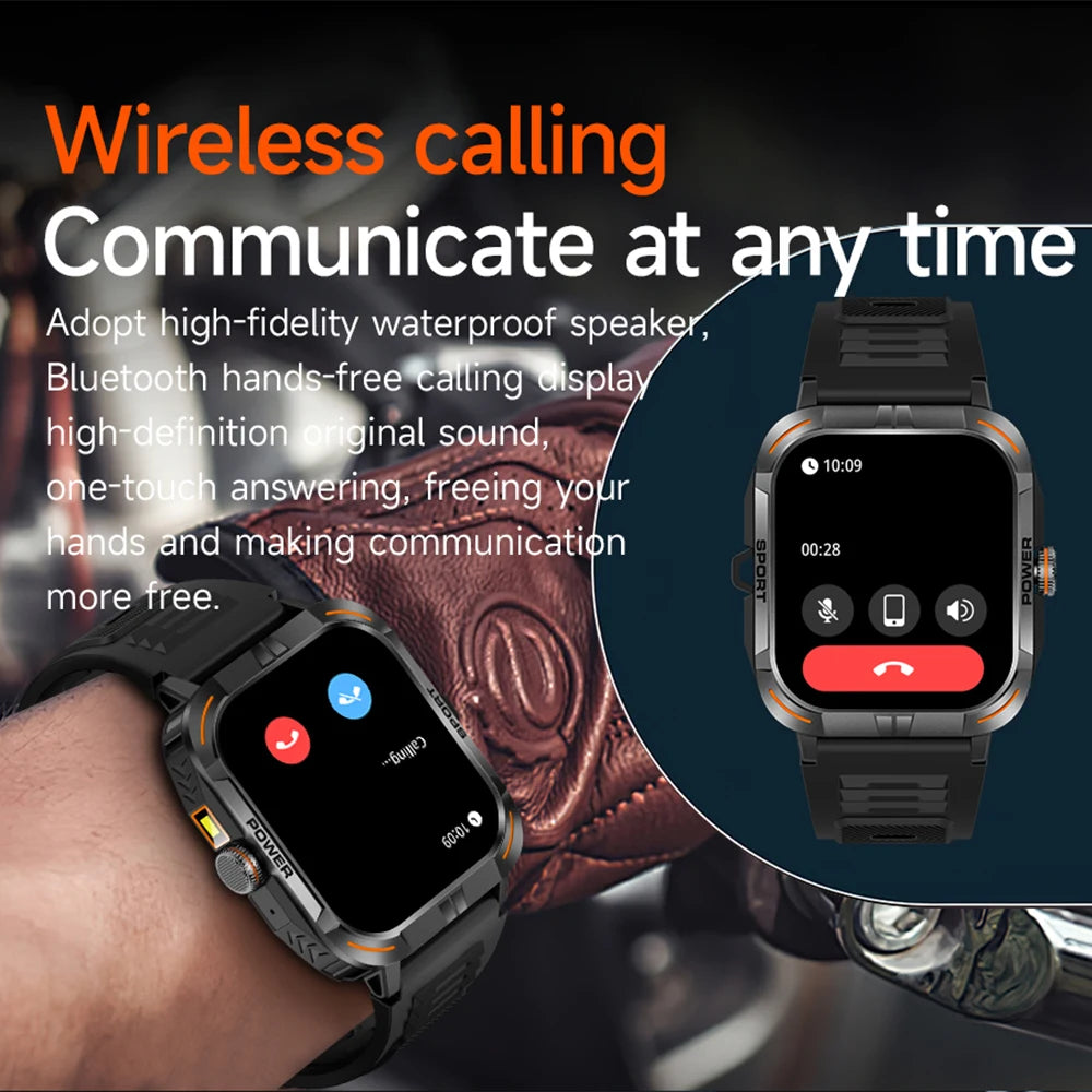 AMOLED Outdoor Smartwatch | Compass, Flashlight & Bluetooth Calling