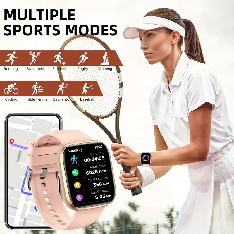 IUTECH P114 Smart Watch – 1.85" Display, Bluetooth Call, Waterproof for Men & Women