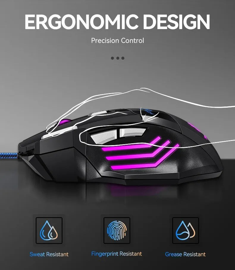 RGB Gaming Mouse – 7D Precision Wired Mouse for Laptop & PC Gamers
