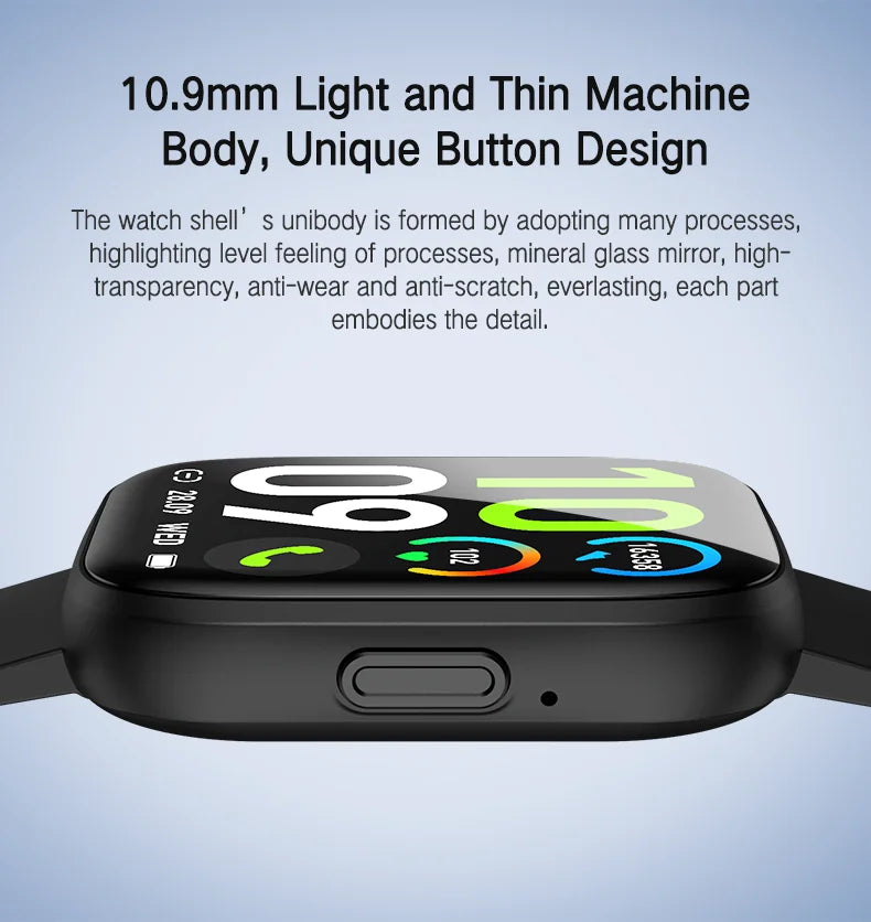 IUTECH P114 Smart Watch – 1.85" Display, Bluetooth Call, Waterproof for Men & Women